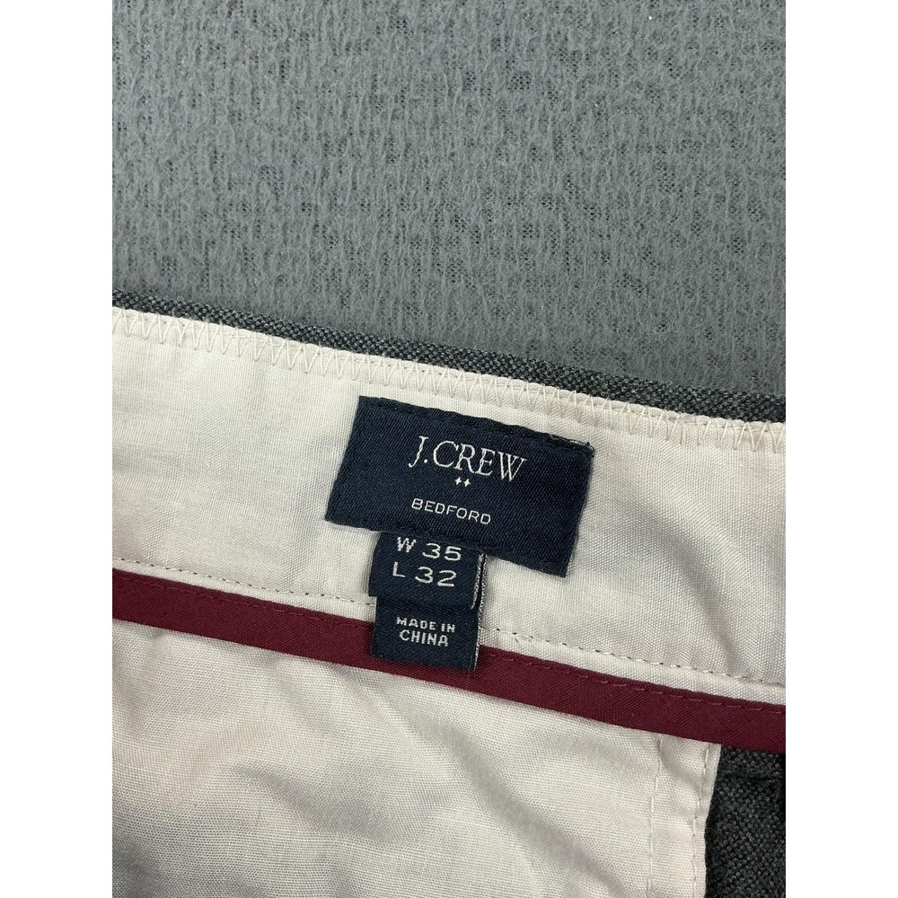 J.CREW Pants Mens 35x32 Gray Classic Fit Bedford Cotton Tweed Dress Pants - Picture 7 of 10